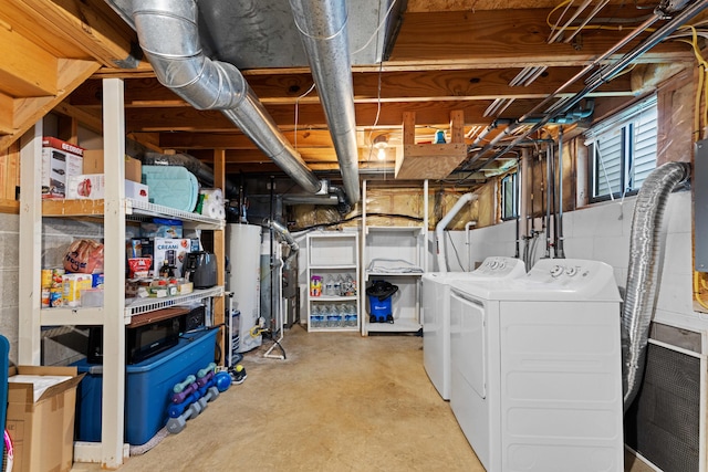 3550 Whisper Creek Dr, Columbus, OH 43231 - basement featuring washing machine and dryer and water heater