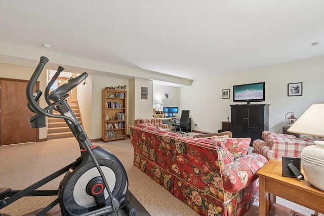 13946 Bainwick Dr NW, Pickerington, OH 43147 - living area featuring light carpet and an office area