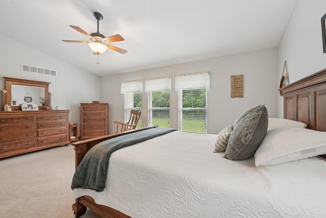 13946 Bainwick Dr NW, Pickerington, OH 43147 - bedroom featuring carpet floors, lofted ceiling, and a ceiling fan
