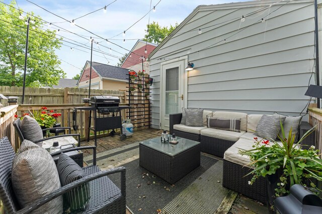 3029 Mcguffey Rd, Columbus, OH 43224 - deck featuring an outdoor hangout area and grilling area