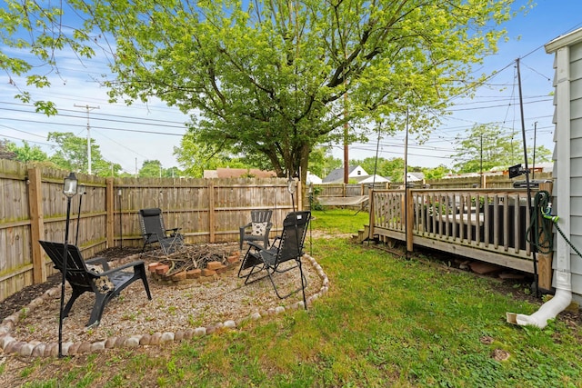 3029 Mcguffey Rd, Columbus, OH 43224 - fenced backyard featuring a fire pit
