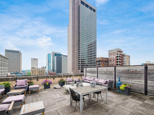 51 N High St Unit 804, Columbus, OH 43215 - view of patio with outdoor lounge area and a view of city