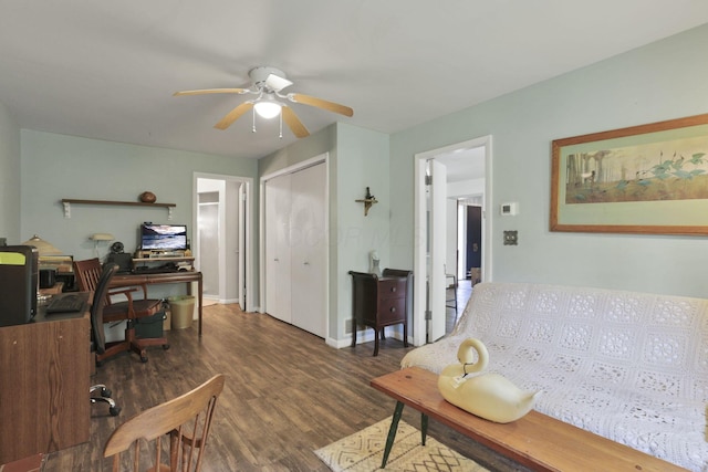 285 E Broad St, Pataskala, OH 43062 - office area with ceiling fan and wood finished floors
