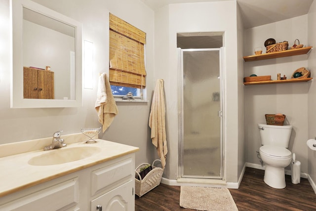 285 E Broad St, Pataskala, OH 43062 - bathroom featuring vanity, wood finished floors, and a stall shower