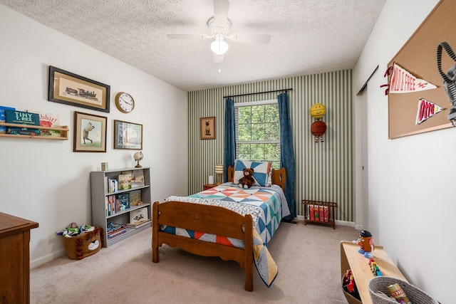 9188 Colonial Commons Dr, Columbus, OH 43240 - bedroom featuring carpet flooring, a textured ceiling, and a ceiling fan