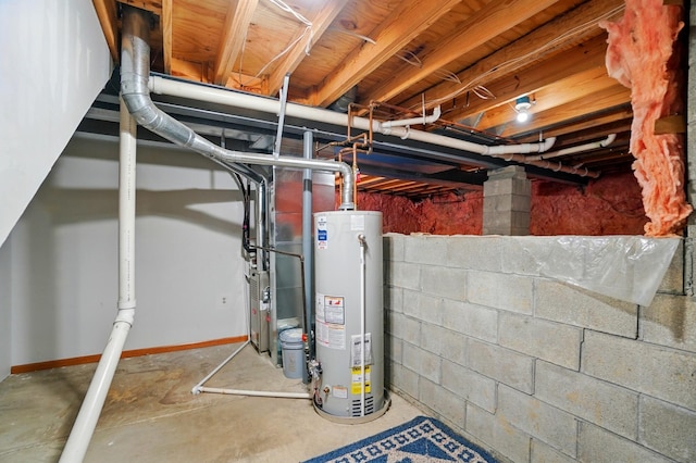 8578 Bivouac Pl, Galloway, OH 43119 - unfinished basement with gas water heater and heating unit