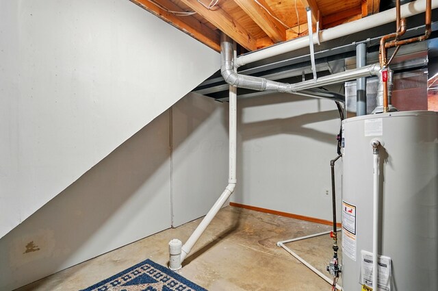 8578 Bivouac Pl, Galloway, OH 43119 - unfinished basement with water heater