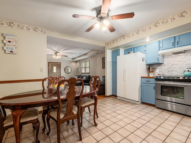 4005 Curtis Ave, Grove City, OH 43123 - dining area featuring ceiling fan and light tile patterned floors