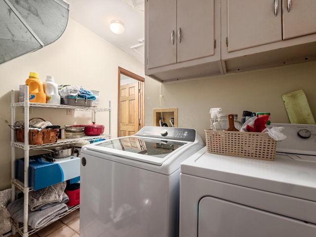 4005 Curtis Ave, Grove City, OH 43123 - laundry room featuring washer and dryer, cabinet space, and tile patterned floors