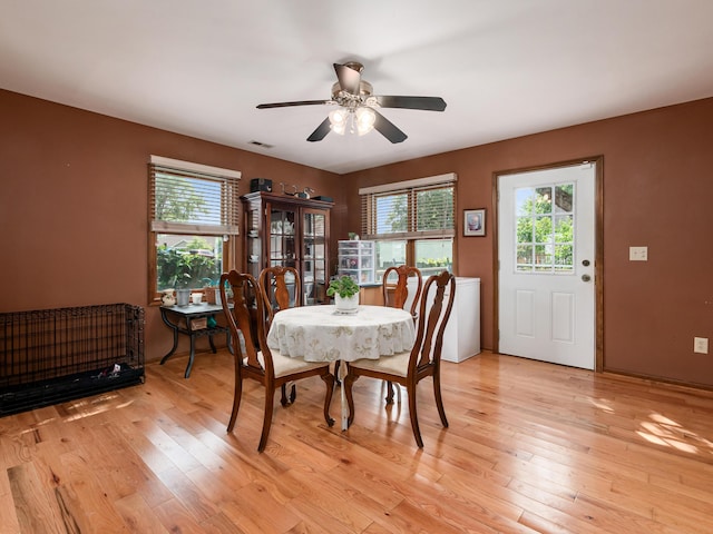 4005 Curtis Ave, Grove City, OH 43123 - dining room with plenty of natural light, light wood-type flooring, and ceiling fan