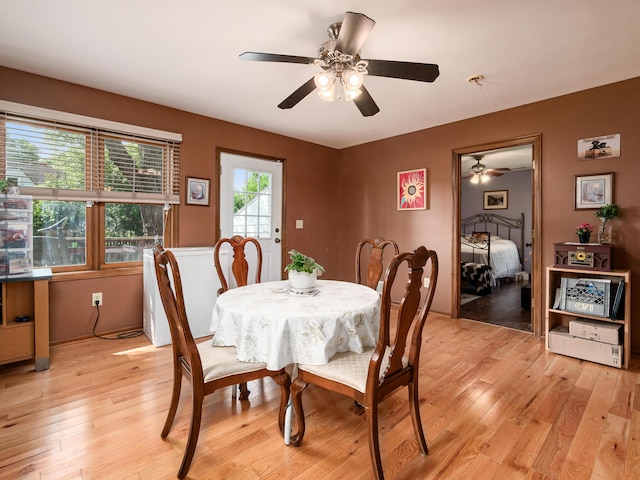 4005 Curtis Ave, Grove City, OH 43123 - dining room with light wood finished floors and a ceiling fan