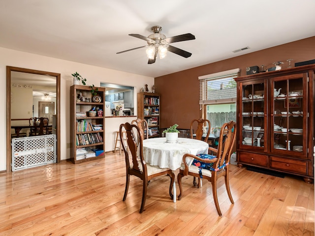 4005 Curtis Ave, Grove City, OH 43123 - dining area featuring ceiling fan and light wood-style flooring