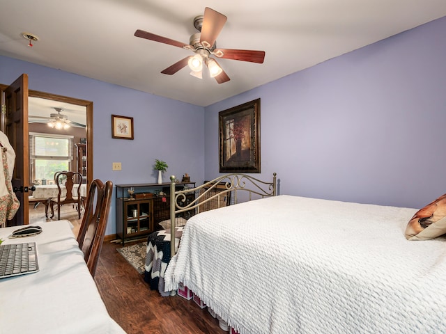 4005 Curtis Ave, Grove City, OH 43123 - bedroom featuring dark wood-type flooring and a ceiling fan