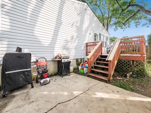 4005 Curtis Ave, Grove City, OH 43123 - view of patio with a wooden deck, a grill, and stairway