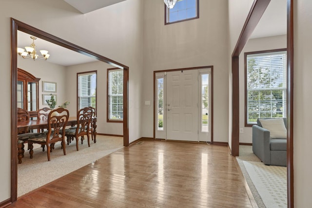 101 Stirling Way, Etna, OH 43062 - entryway featuring a chandelier and hardwood / wood-style flooring