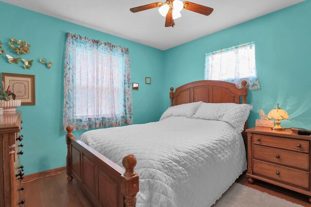 568 Swackhammer Rd, Circleville, OH 43113 - bedroom with wood finished floors and ceiling fan