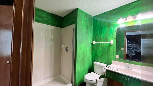1080 Oxford Dr N, Pataskala, OH 43062 - bathroom with vanity, a shower stall, and a textured ceiling