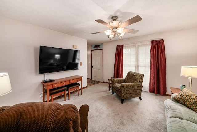4051 Tamarack Ave, Grove City, OH 43123 - living area with light carpet and ceiling fan