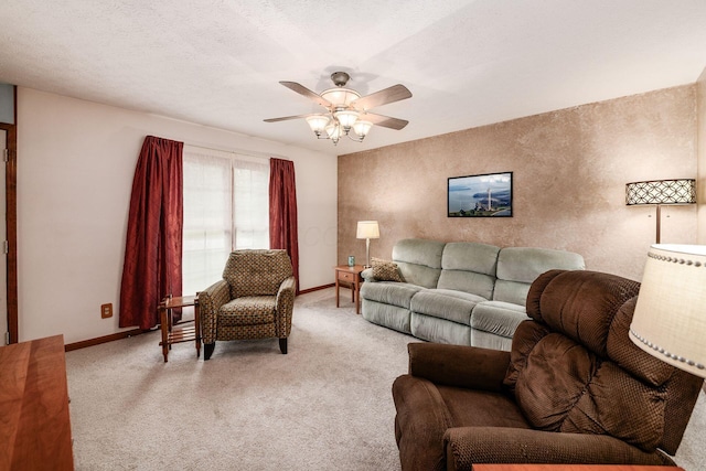 4051 Tamarack Ave, Grove City, OH 43123 - living area featuring a ceiling fan and light carpet