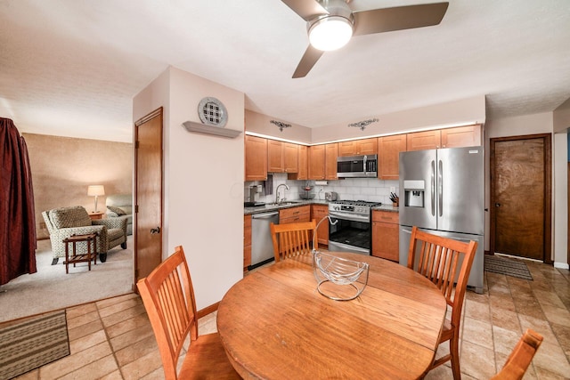 4051 Tamarack Ave, Grove City, OH 43123 - dining space with a ceiling fan and baseboards