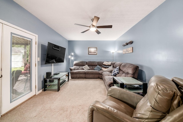 4051 Tamarack Ave, Grove City, OH 43123 - living area with carpet flooring and a ceiling fan