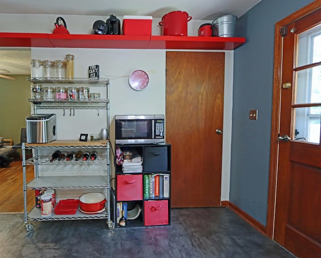4792 Mcfadden Rd, Columbus, OH 43229 - interior space with stainless steel microwave and baseboards