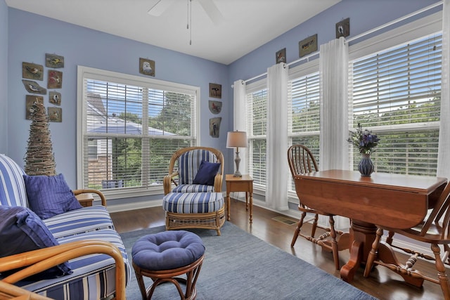 5685 Slater Rdg, Hilliard, OH 43026 - sitting room with ceiling fan and wood finished floors
