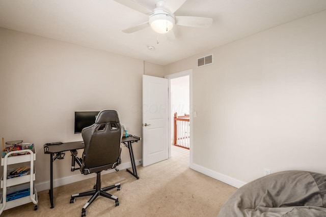 7212 New Albany Links Dr, New Albany, OH 43054 - office with light colored carpet and ceiling fan