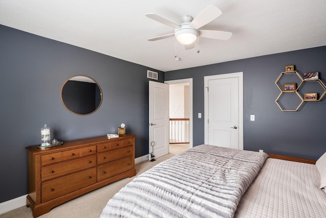 7212 New Albany Links Dr, New Albany, OH 43054 - bedroom featuring light carpet and ceiling fan