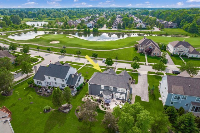 7212 New Albany Links Dr, New Albany, OH 43054 - aerial view of residential area with a nearby body of water and a local golf course