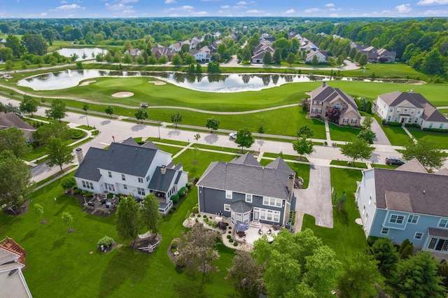 7212 New Albany Links Dr, New Albany, OH 43054 - aerial perspective of suburban area with a large body of water and a golf club