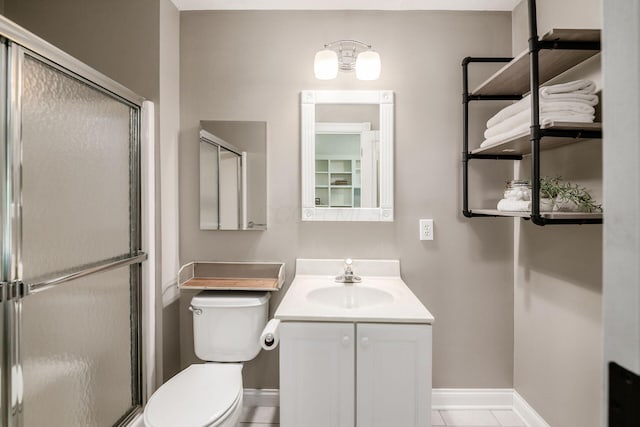 8918 Filiz Ln, Powell, OH 43065 - full bath with vanity, a shower stall, and tile patterned floors
