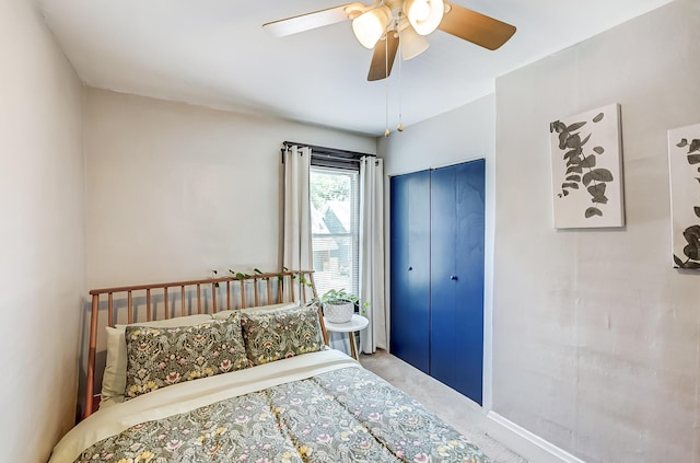 573 E Mithoff St, Columbus, OH 43206 - carpeted bedroom featuring ceiling fan and a closet