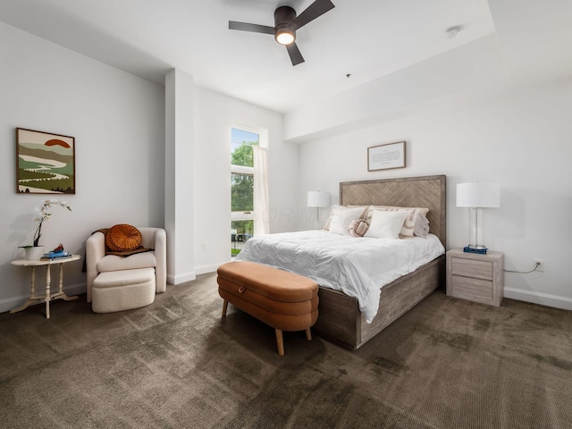 825 N 4th St Unit 215, Columbus, OH 43215 - carpeted bedroom with baseboards and a ceiling fan