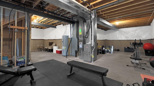 8145 Rhoderick Cir, Reynoldsburg, OH 43068 - exercise room featuring water heater and heating unit
