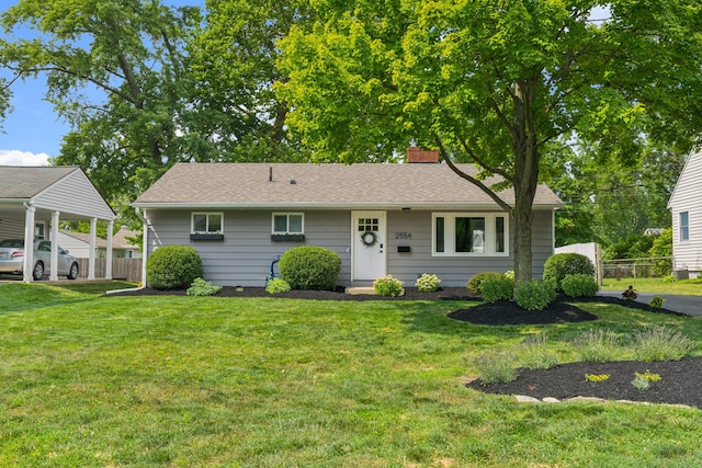 2554 Nottingham Rd, Upper Arlington, OH 43221 - view of front of property with a chimney, roof with shingles, and an attached carport