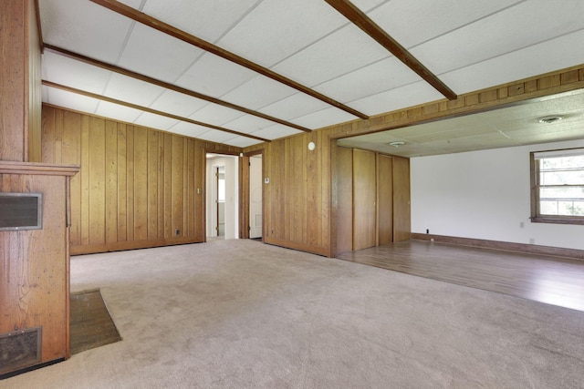 2083 Welsh Hills Rd, Granville, OH 43023 - unfurnished living room featuring carpet floors and wood walls