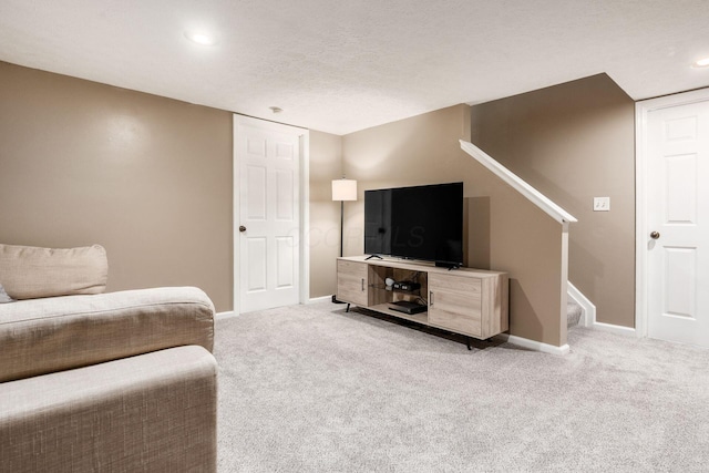 3381 Fishinger Mill Dr, Hilliard, OH 43026 - carpeted living room with stairway and recessed lighting