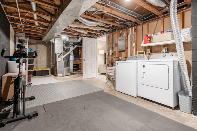 3381 Fishinger Mill Dr, Hilliard, OH 43026 - unfinished below grade area with separate washer and dryer, heating unit, and electric panel
