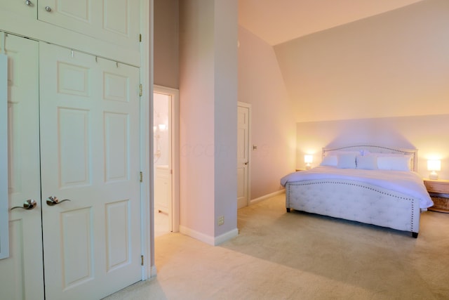 120 Hickory Ln, Lancaster, OH 43130 - carpeted bedroom with vaulted ceiling and baseboards