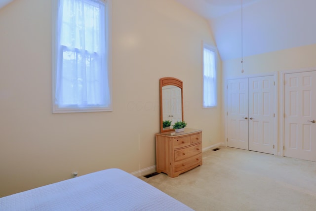 120 Hickory Ln, Lancaster, OH 43130 - bedroom with vaulted ceiling and light colored carpet