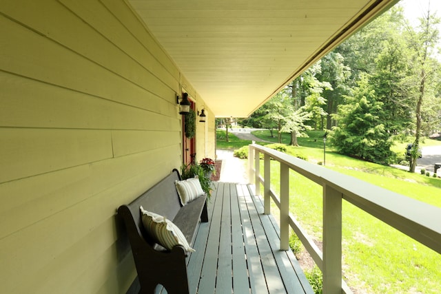 120 Hickory Ln, Lancaster, OH 43130 - wooden porch with a lawn