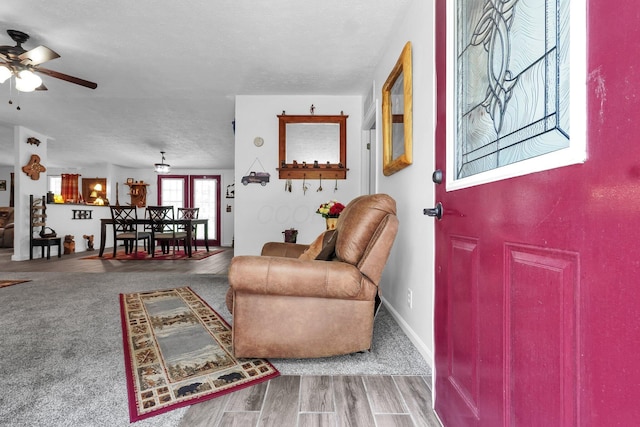 562 Bowman Ln, Chillicothe, OH 45601 - living room with ceiling fan and wood finished floors