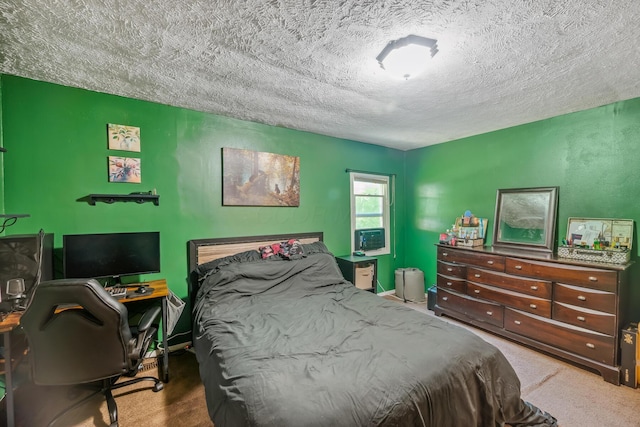 247 3rd St, La Rue, OH 43332 - carpeted bedroom featuring a textured ceiling and an office area