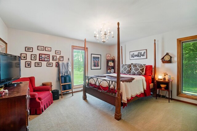 8384 Morris Rd, Hilliard, OH 43026 - bedroom with carpet and a chandelier