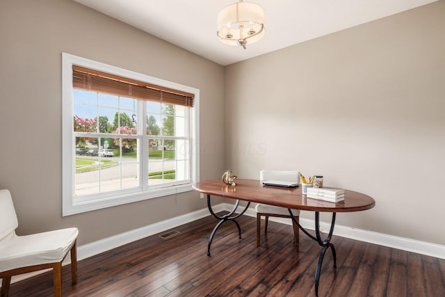 2467 Roe Dr, Lewis Center, OH 43035 - office space with baseboards and dark wood-type flooring