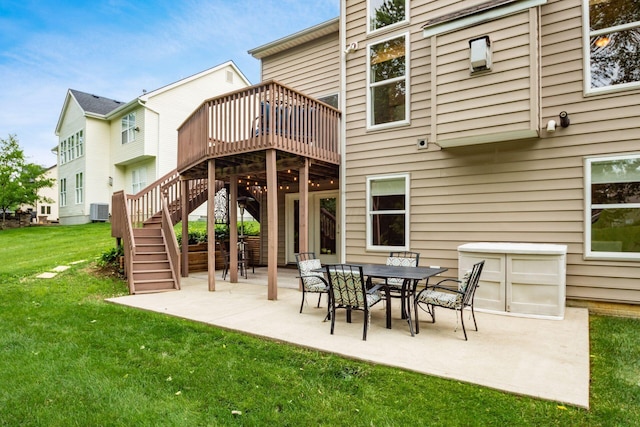 2467 Roe Dr, Lewis Center, OH 43035 - view of patio with a wooden deck and stairway