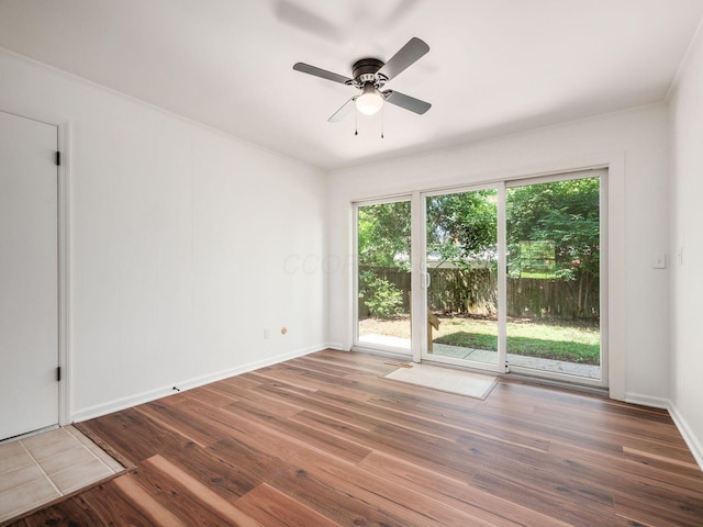 6509 Evening St, Worthington, OH 43085 - spare room with ceiling fan and wood finished floors