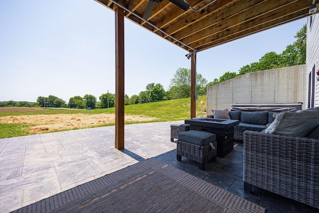 1526 Crosley Rd, Granville, OH 43023 - view of patio / terrace with an outdoor living space with a fire pit