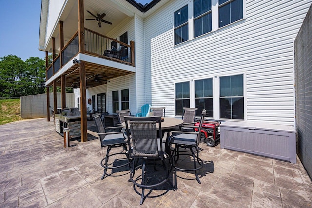 1526 Crosley Rd, Granville, OH 43023 - patio / terrace with ceiling fan, a patio area, and outdoor dining space